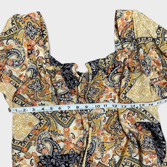 Cupcakes + Cashmere Golden Paisley Blouse Sz XS - Picture 16 of 16